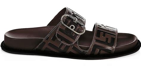 fendi leather flat slides